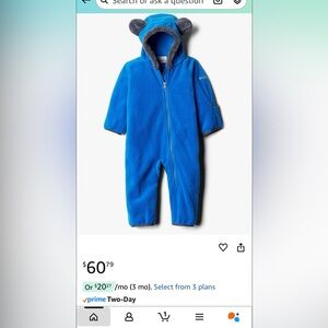 Columbia Baby Western Barlow Bunting Super Blue